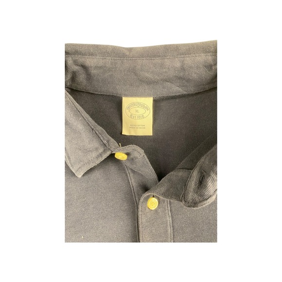 Brooks Brothers Long‎ Sleeve Polo Shirt Navy Blue Pocket XL Cotton - Picture 4 of 8